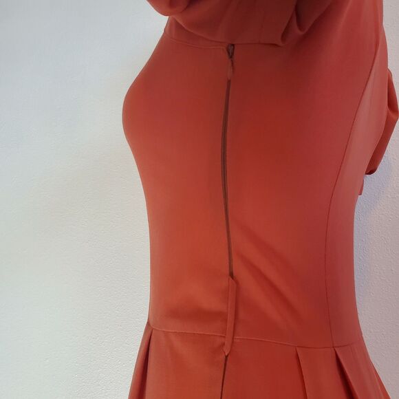 Vintage 80s Burnt Orange Pencil Dress - Picture 6 of 10